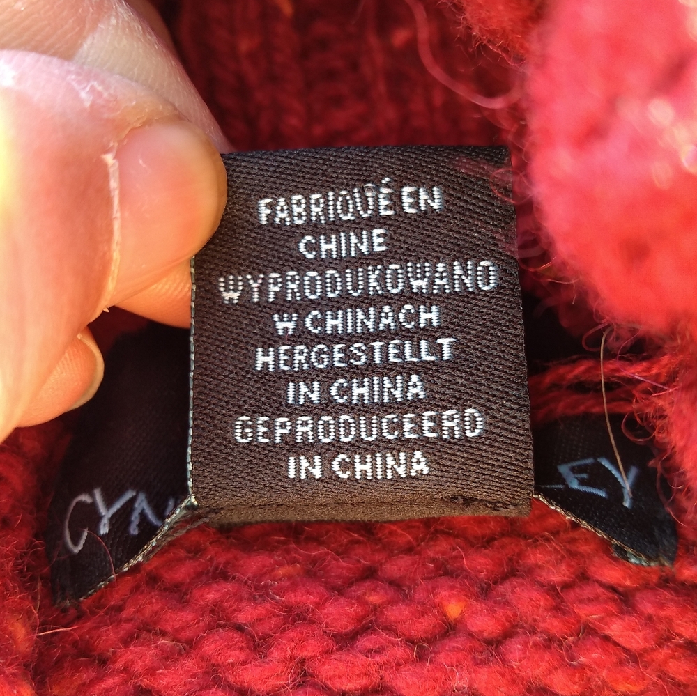 Cynthia Rowley Burgundy Turtleneck Sweater, Size Large, 50% Wool, Rounde… - Picture 5 of 12